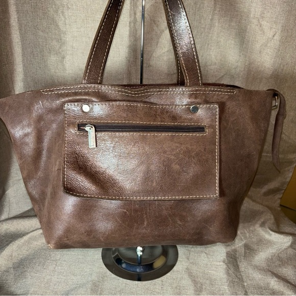 MUBO Leather Suede Satchel Shoulder Bag - Picture 3 of 9